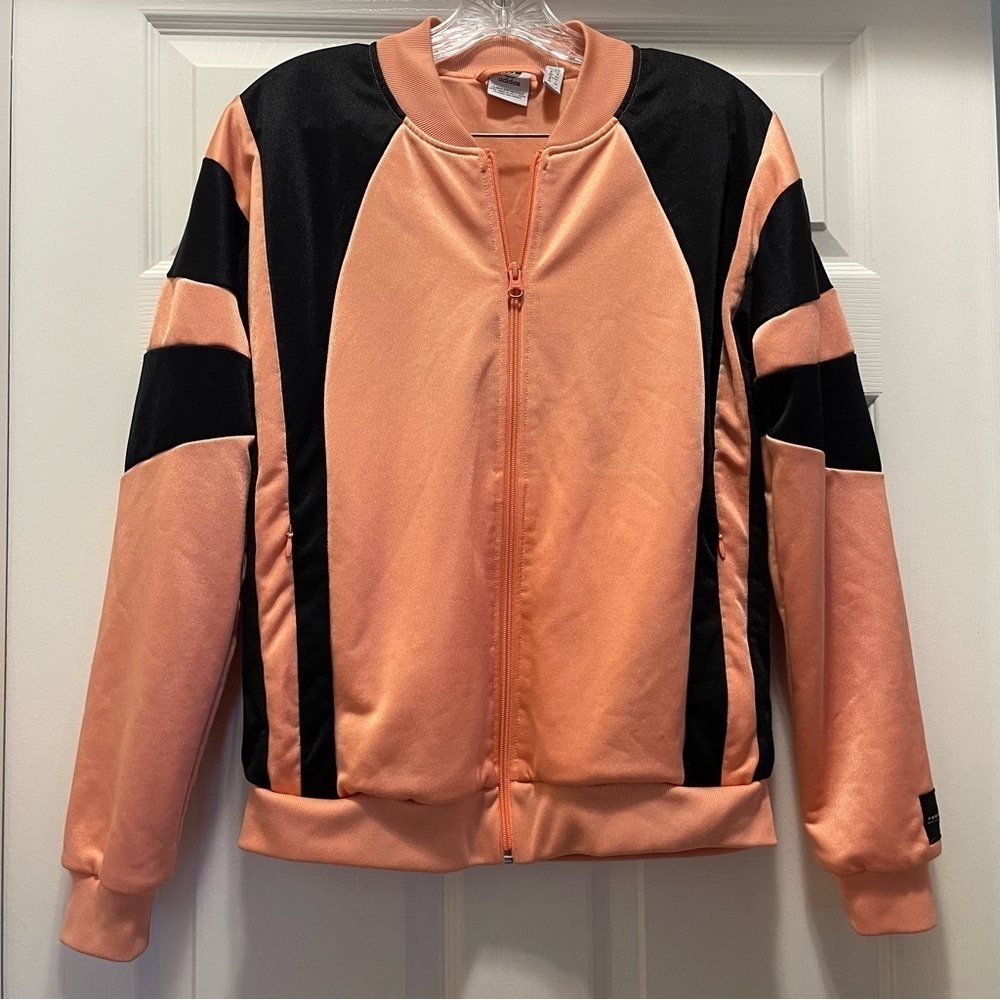 Adidas Originals Womens Jacket Chalk Coral Black Superstar Track Top Zip Size M